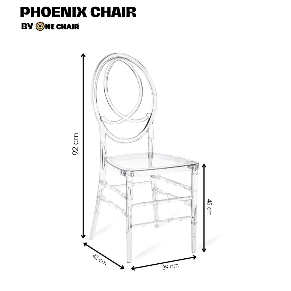 Phoenix Chair – Nệm Màu Đen | Ghế Sự Kiện Trong Suốt