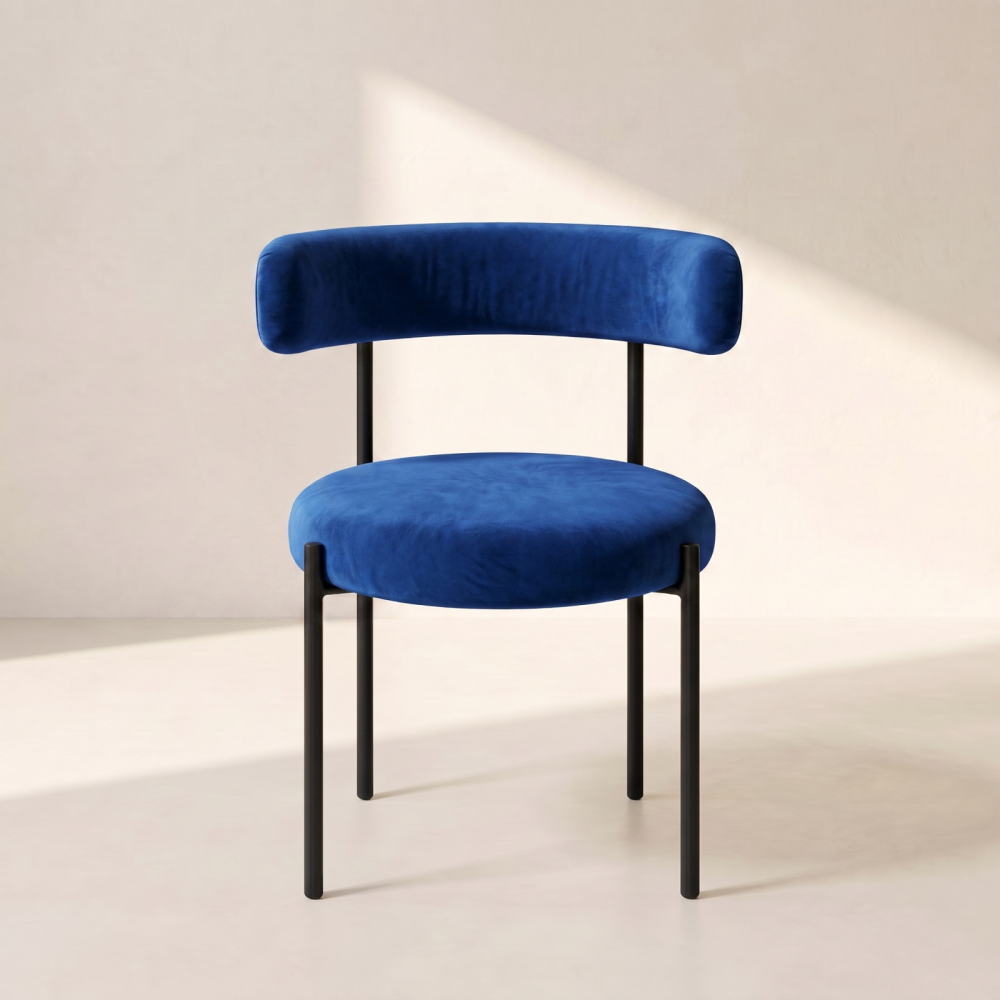 Bouclé Chair – Cobalt Blue