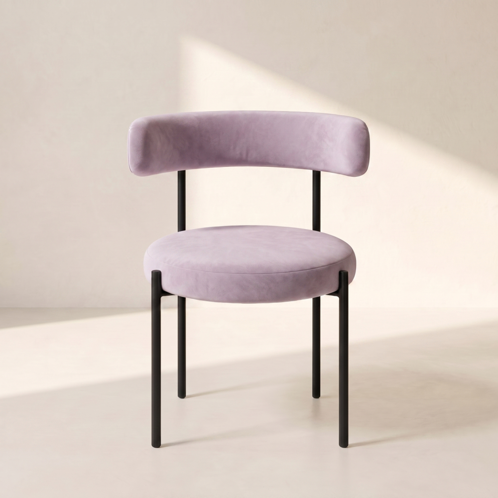 Bouclé Chair – Soft Lilac