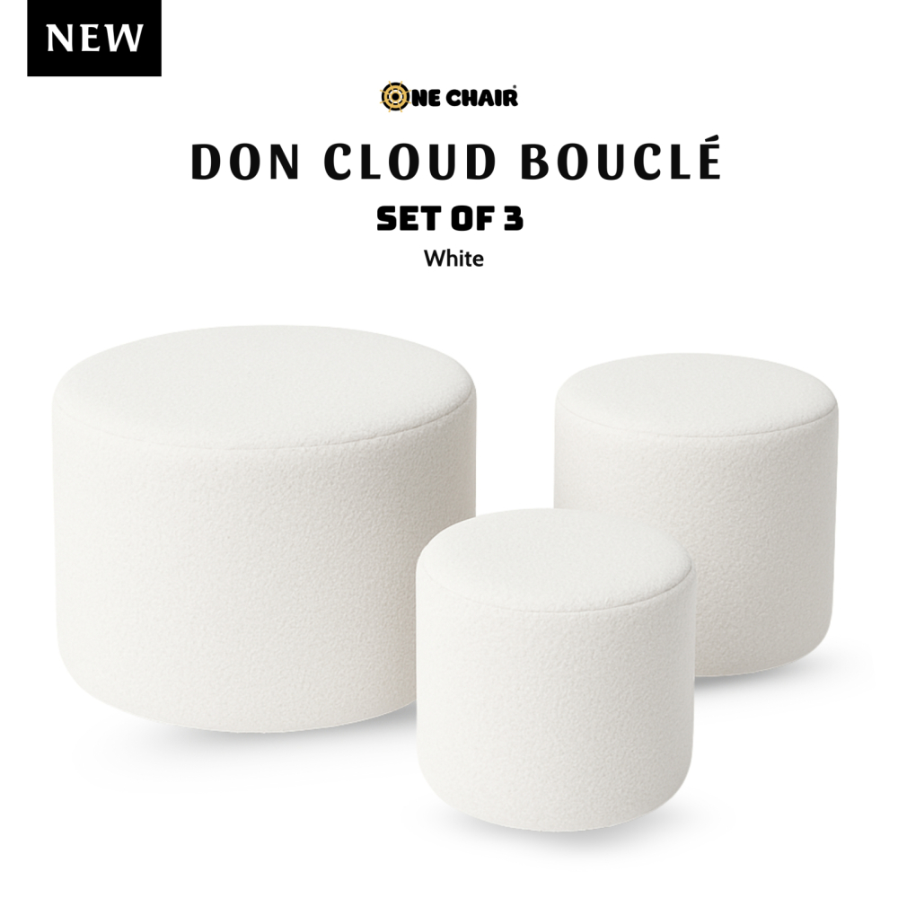 DON CLOUD BOUCLÉ – SET 3 ĐÔN TRÒN TRẮNG VẢI BOUCLÉ | TINH KHÔI THANH LỊCH