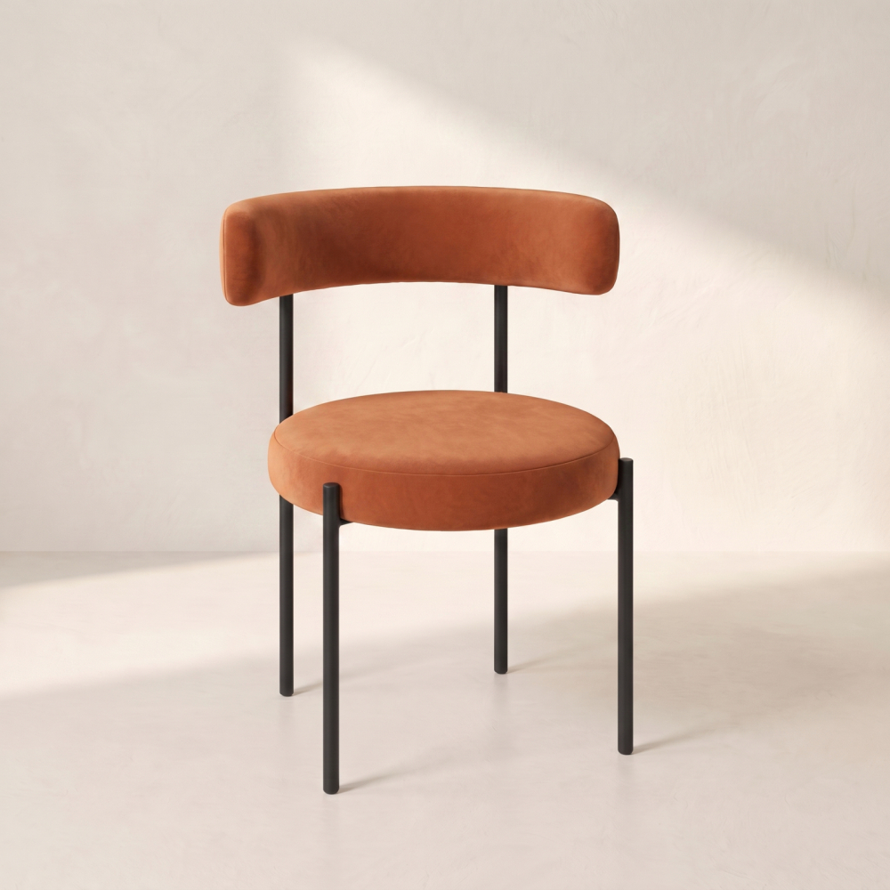 Bouclé Chair – Burnt Orange