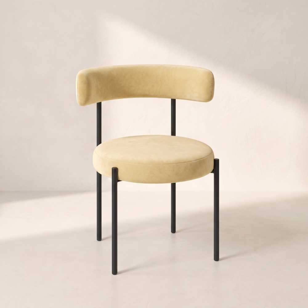 Bouclé Chair – Butter Yellow