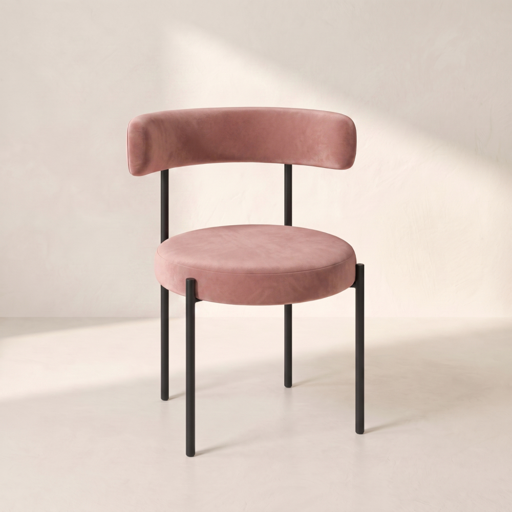 Bouclé Chair – Dusty Rose