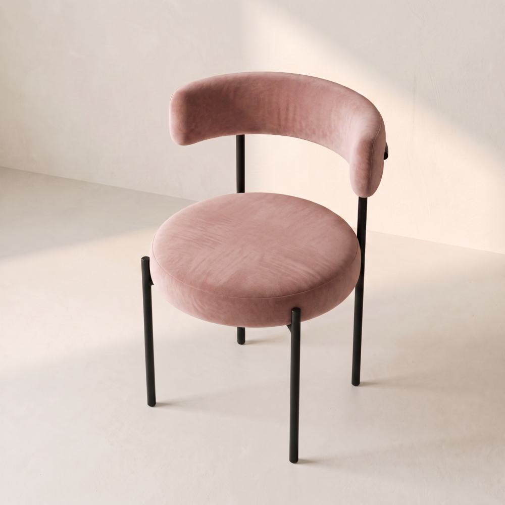 Bouclé Chair – Dusty Rose