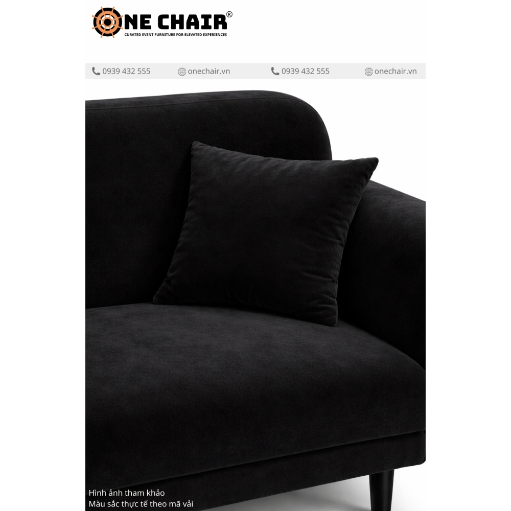 Sofa Đôi Nhung Đen - Đỉnh Cao Thẩm Mỹ Cho Sự Kiện Đẳng Cấp