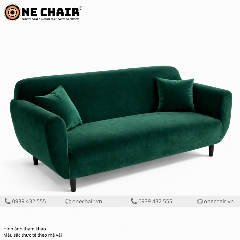 Sofa Đôi Nhung Xanh Ngọc - Kiêu Sa & Cuốn Hút Cho Sự Kiện Đỉnh Cao