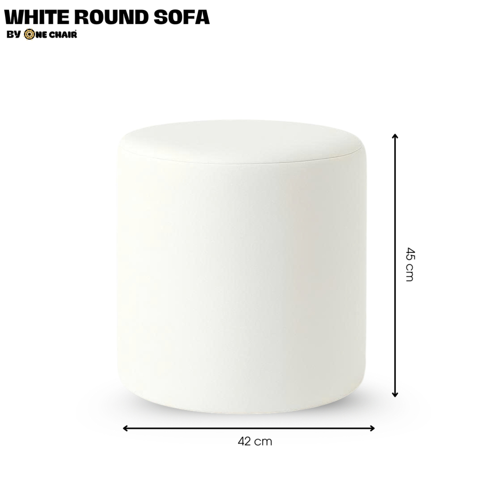Ghế Sofa Đôn Tròn Màu Trắng – Tinh Khôi & Thanh Lịch Cho Mọi Setup Sự Kiện