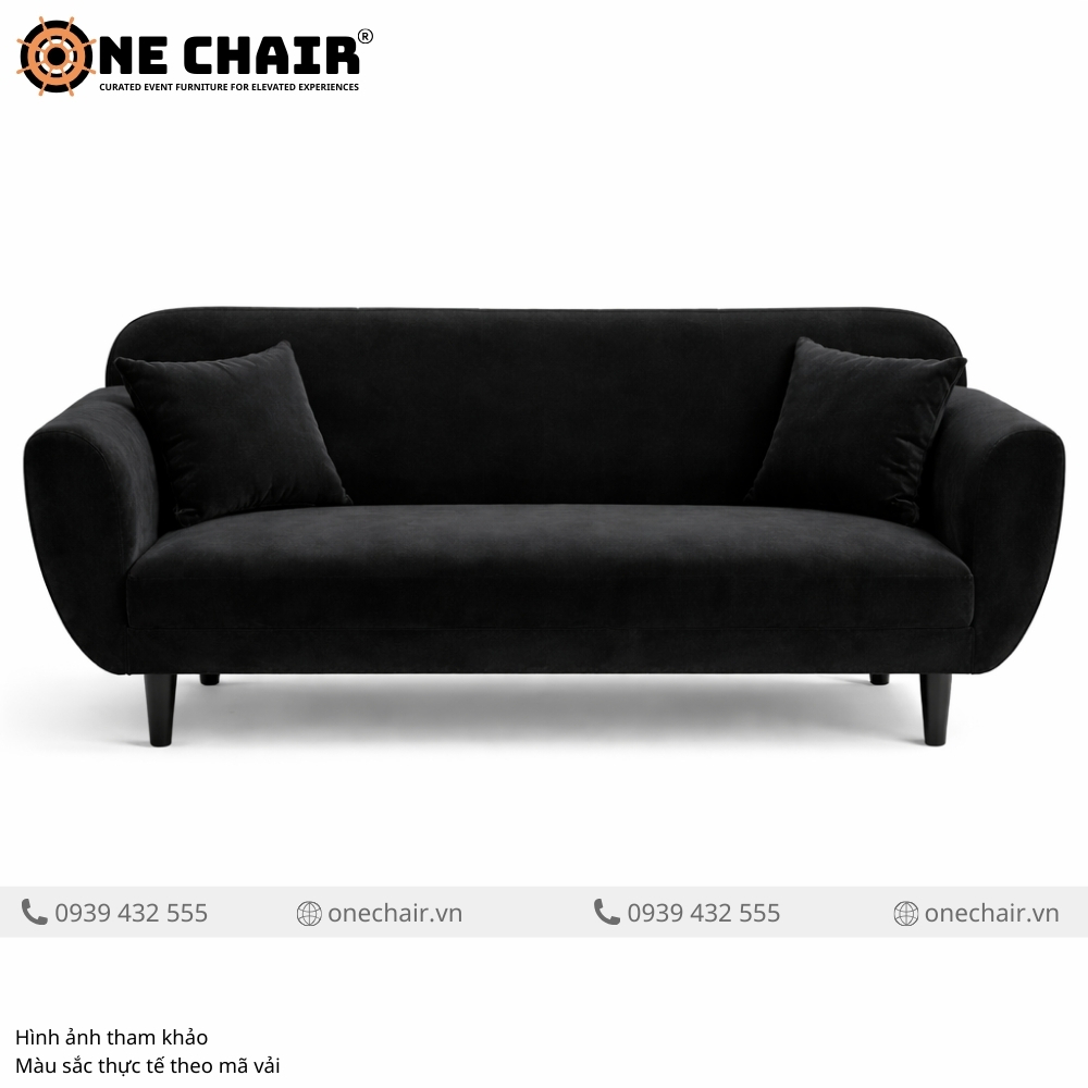 Sofa Đôi Nhung Đen - Đỉnh Cao Thẩm Mỹ Cho Sự Kiện Đẳng Cấp