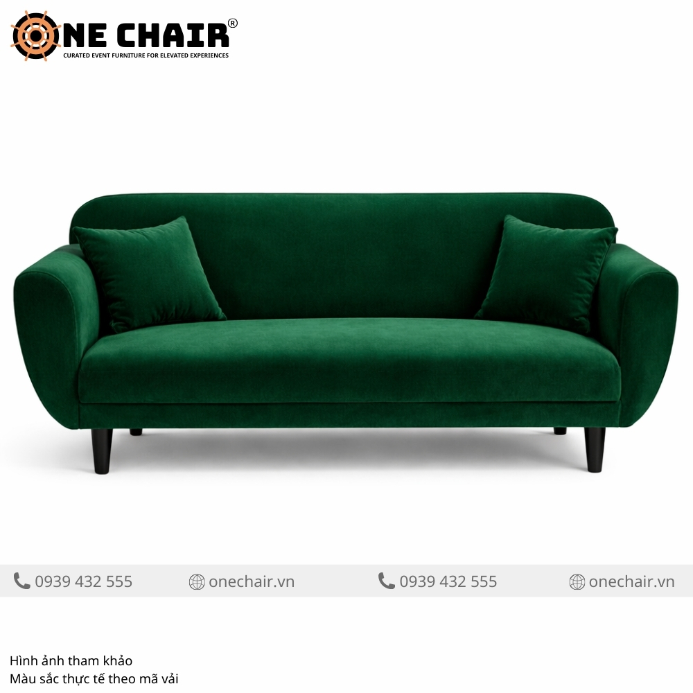 Sofa Đôi Nhung Xanh Ngọc - Kiêu Sa & Cuốn Hút Cho Sự Kiện Đỉnh Cao
