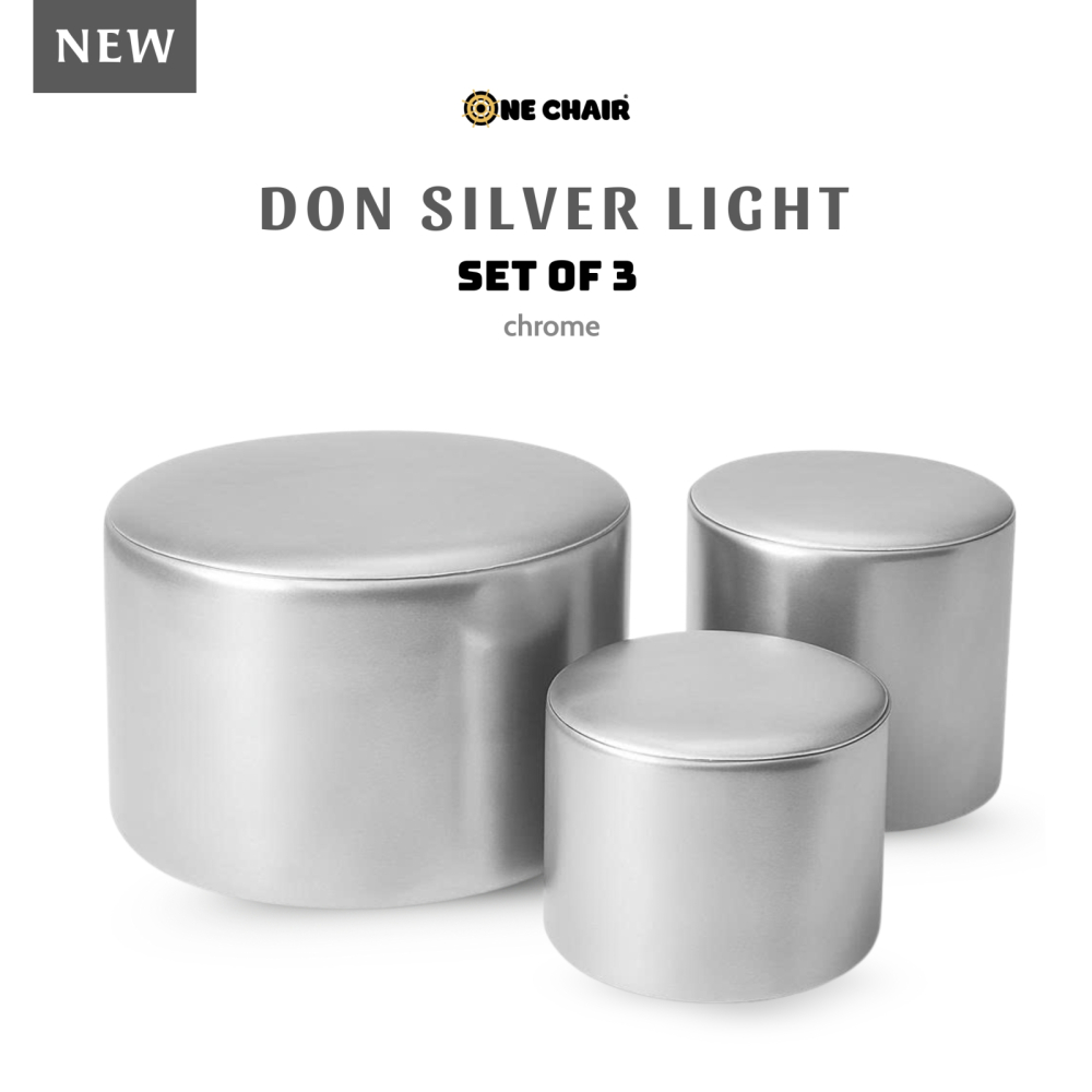 Don Velvet Black – Bộ 3 Ghế Tròn Vải Nhung Đen | Ghế Decor Sự Kiện Sang Trọng & Cá Tính