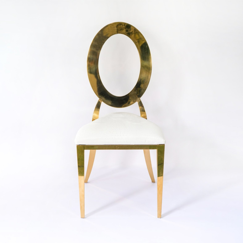 Ghế đám cưới Louis Oval mạ vàng cao cấp