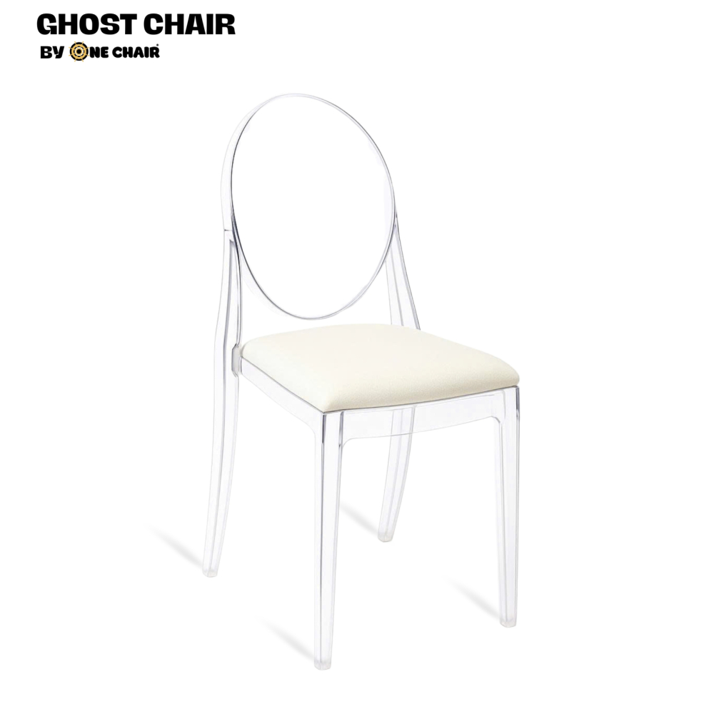 Ghost Chair – Nệm Màu Trắng | Ghế Sự Kiện Trong Suốt