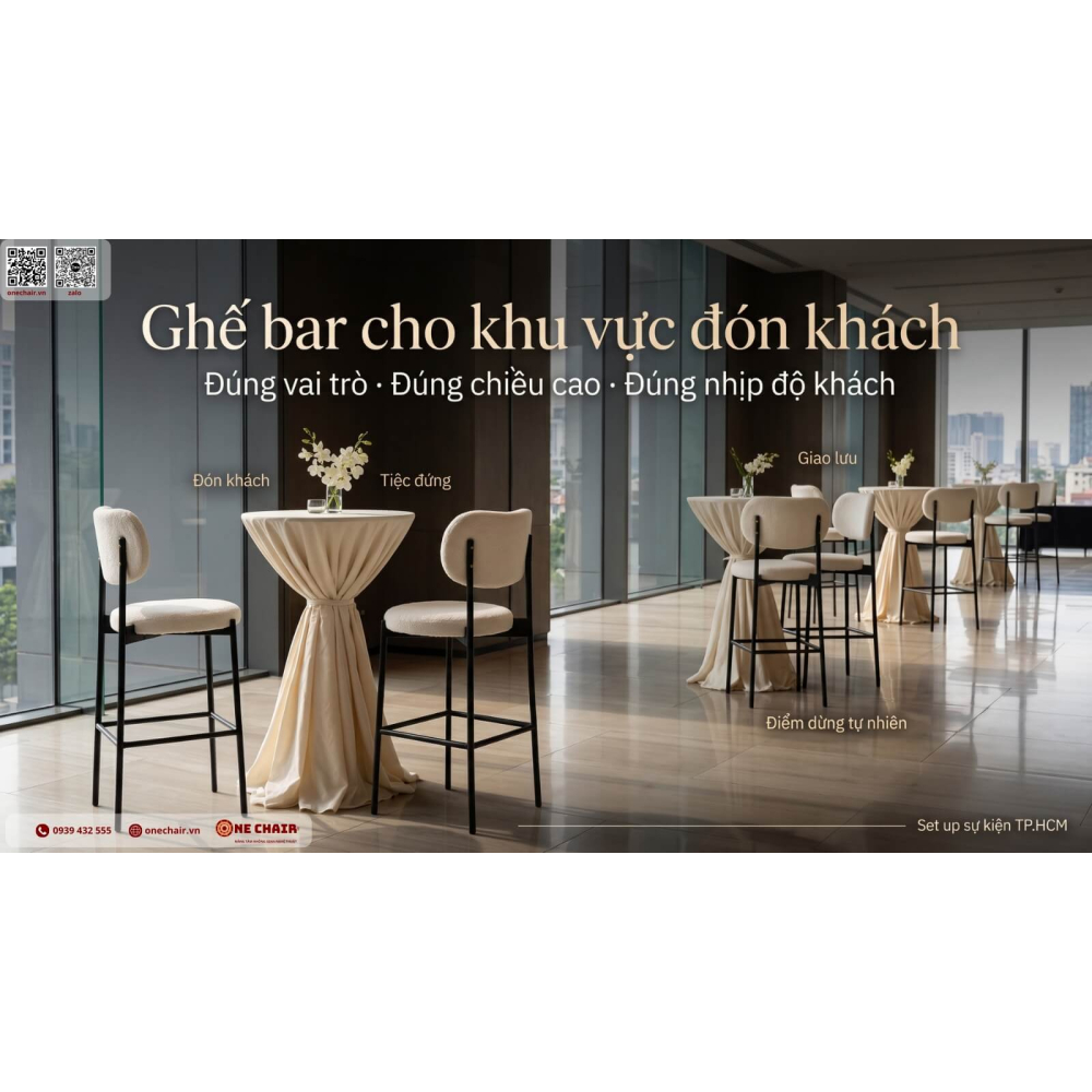 Thuê Ghế Bar Sự Kiện TP.HCM: Chọn Đúng Cho Khu Welcome, Cocktail & Networking