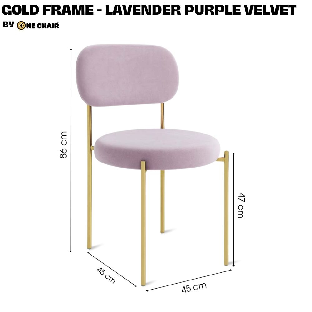Velvet Lavender – Khung Kim Loại Vàng | Ghế Sofa Mini Nhẹ Nhàng & Tinh Tế