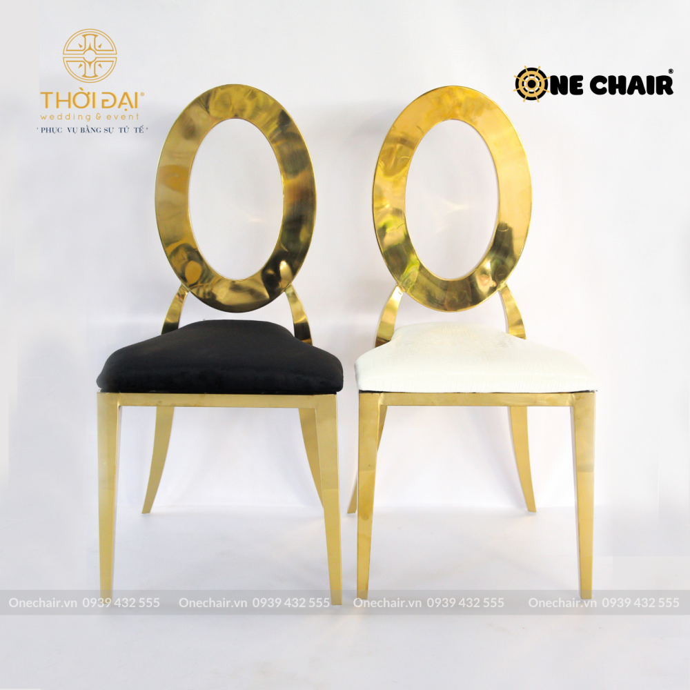 Ghế sự kiện đám cưới louis oval mạ vàng hiện đại thép không gỉ bán buôn nhà hàng khách sạn