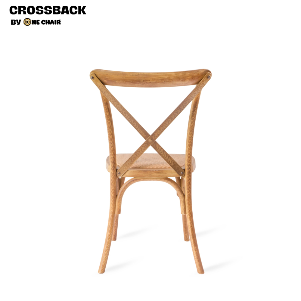 Ghế Crossback Natural - Vân Gỗ Tự Nhiên, Biểu Tượng Rustic Cho Sự Kiện Ngoài Trời