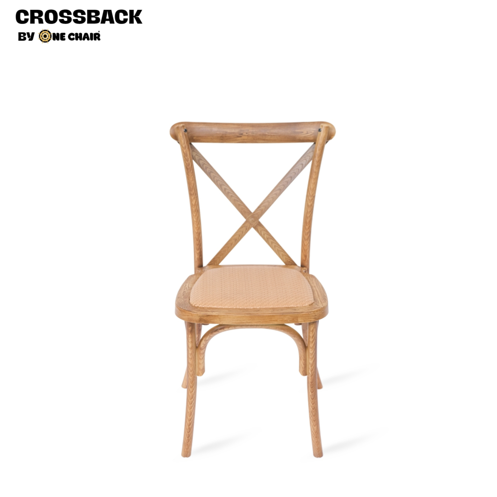 Ghế Crossback Natural - Vân Gỗ Tự Nhiên, Biểu Tượng Rustic Cho Sự Kiện Ngoài Trời