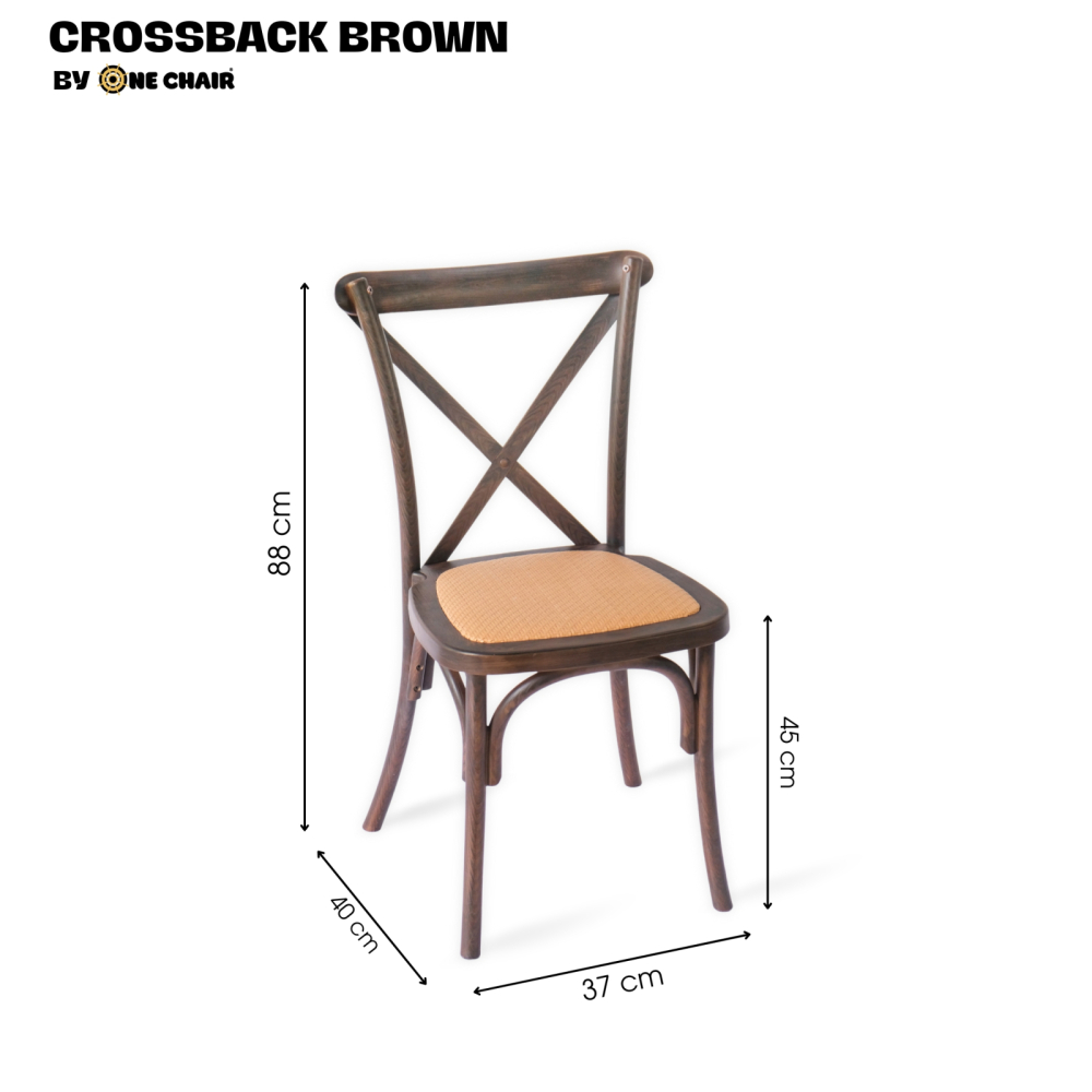 Ghế Crossback Brown – Phong Cách Sự Kiện Cổ Điển & Sang Trọng