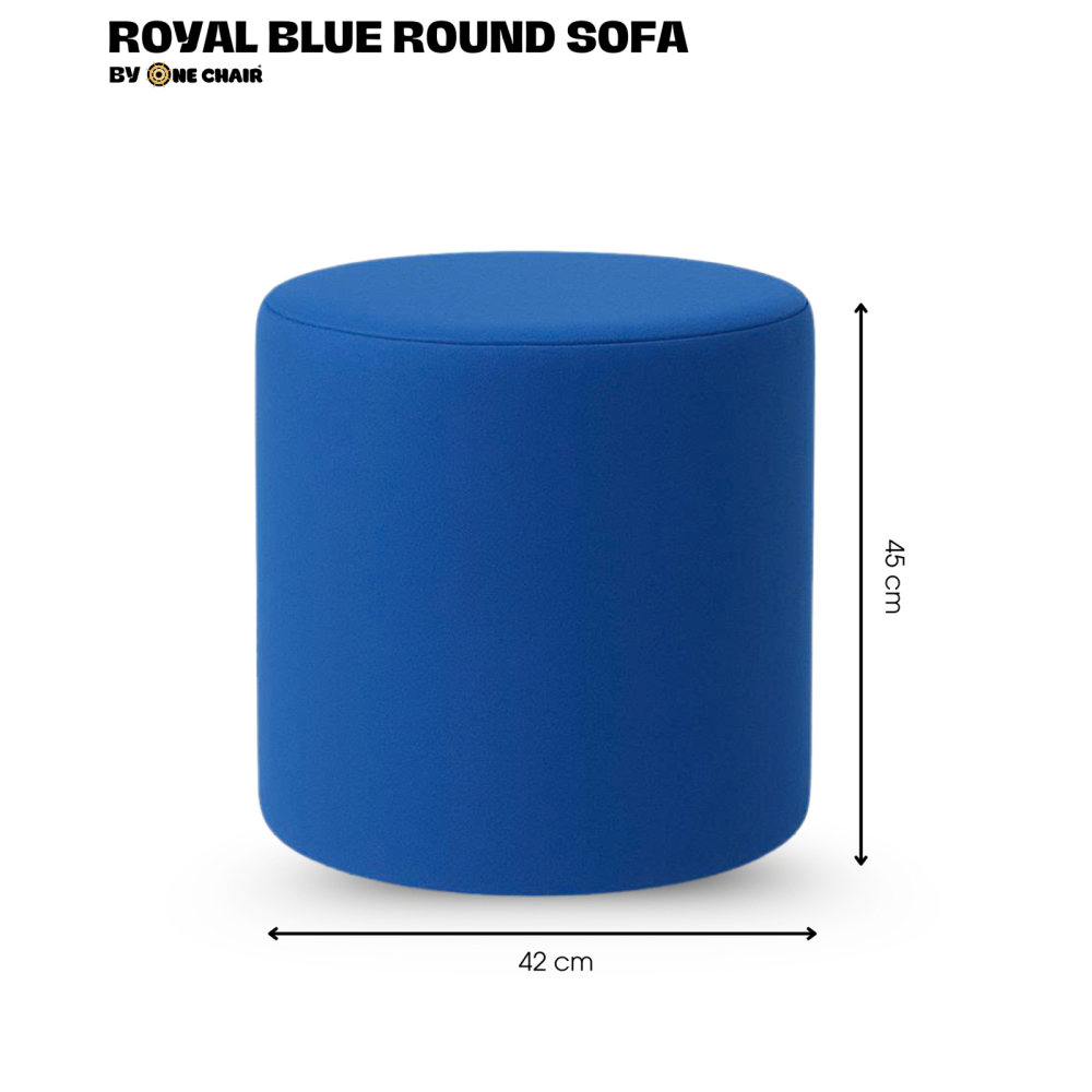 Ghế Ottoman Tròn Màu Royal Blue – Dịch Vụ Cho Thuê Ghế Sự Kiện Đậm Chất & Đẳng Cấp