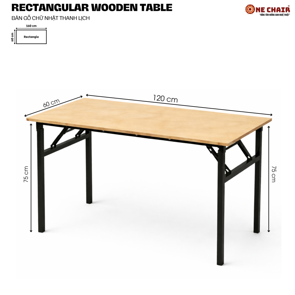 Bàn Sự Kiện Chữ Nhật – Size 60 × 120 cm