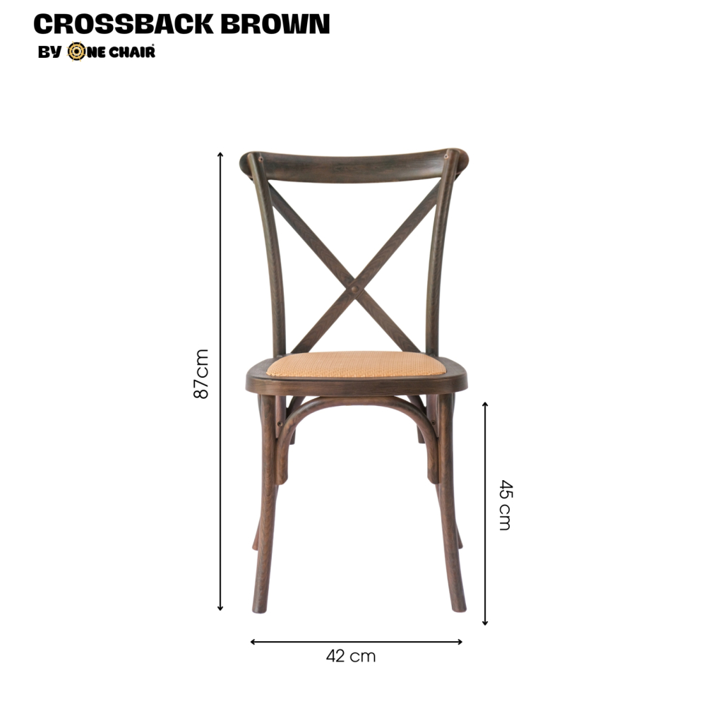 Ghế Crossback Brown – Phong Cách Sự Kiện Cổ Điển & Sang Trọng