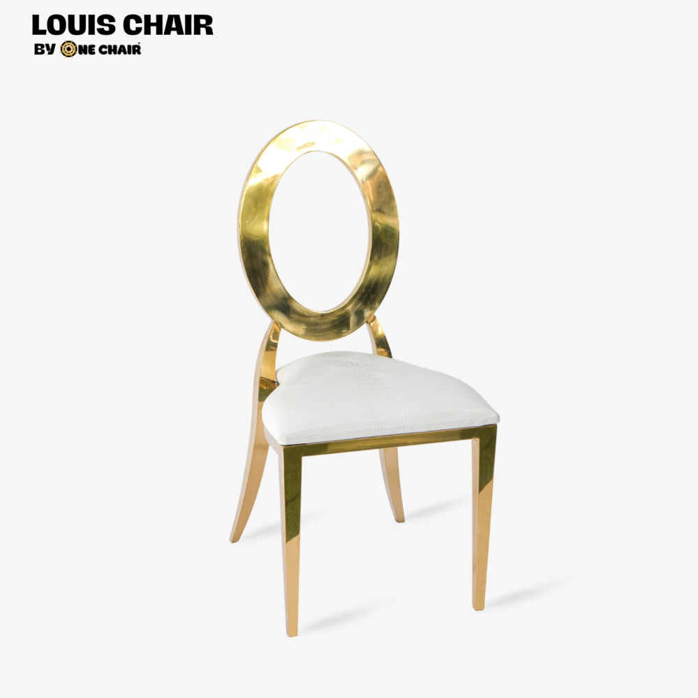 Louis OVal Chair: Ghế Sự Kiện Tiệc Cưới Mạ Vàng Sang Trọng