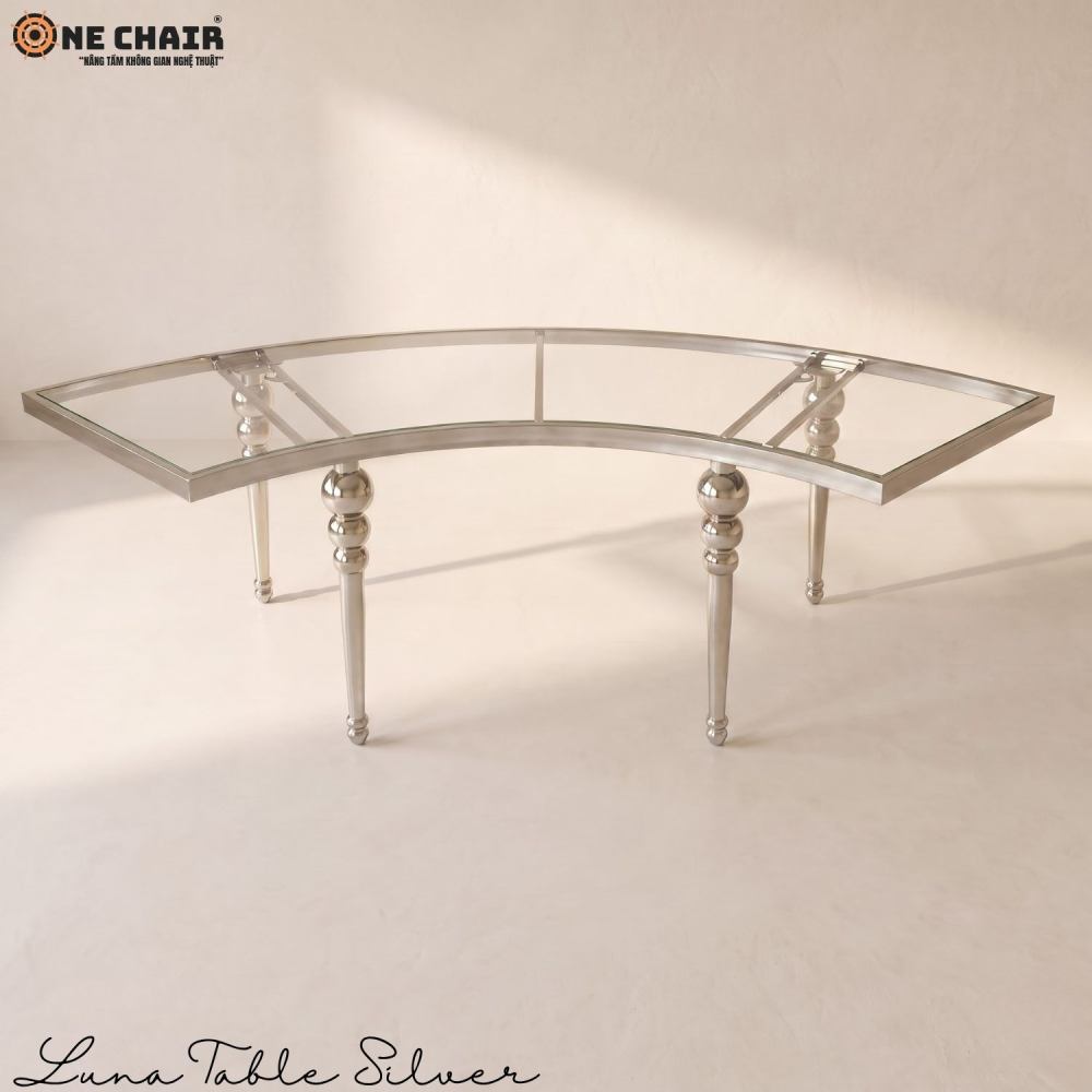 Luna Table Silver – Layout Chữ S