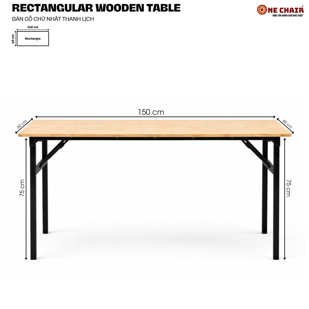 Bàn Sự Kiện Chữ Nhật – Size 60 × 120 cm