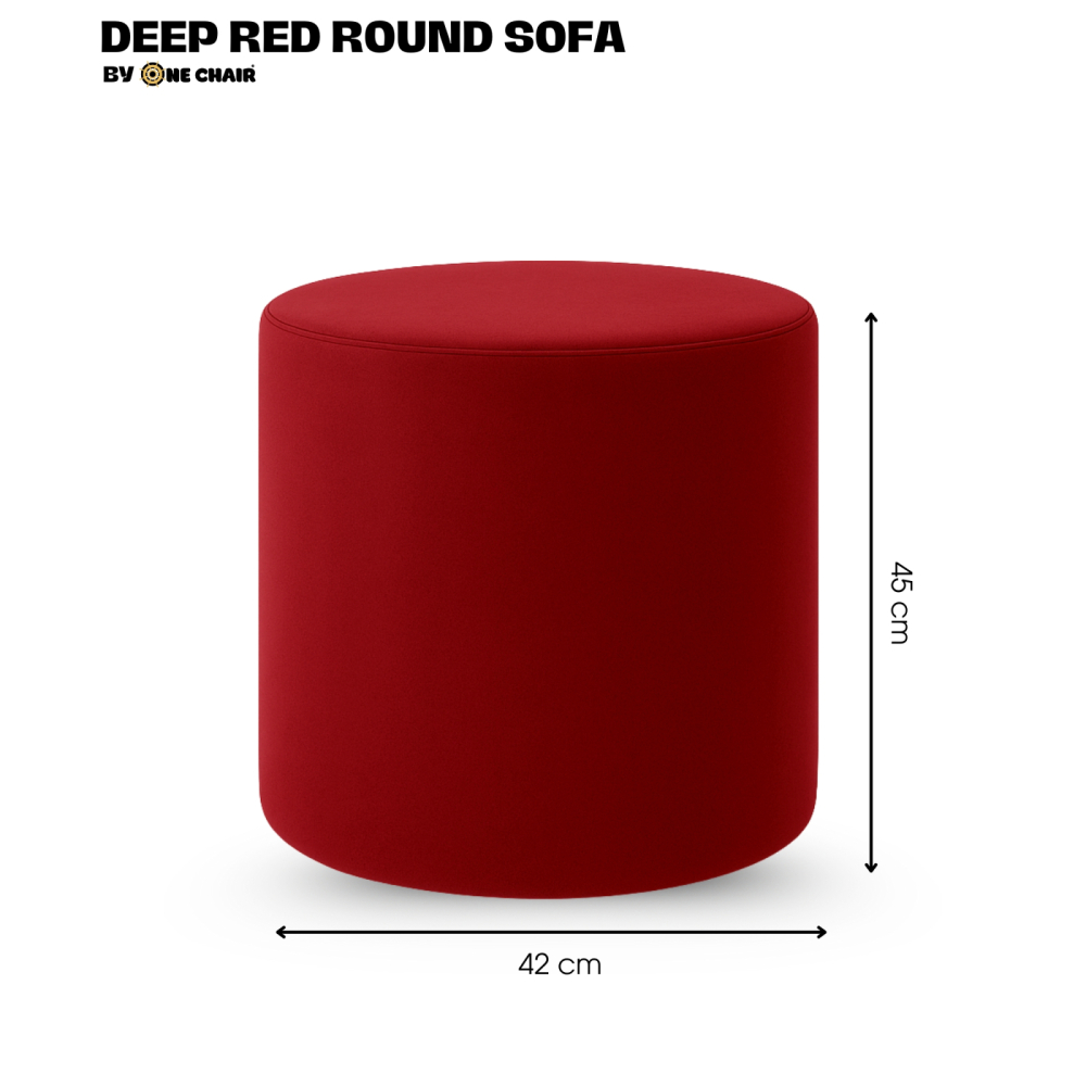 OTTOMAN ĐÔN TRÒN MÀU ĐỎ DEEP – NỒNG NÀN QUYẾN RŨ