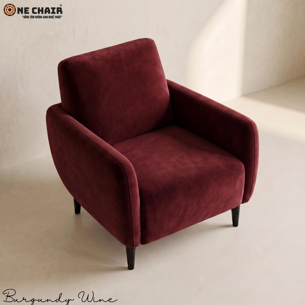 Single Sofa – Burgundy Wine