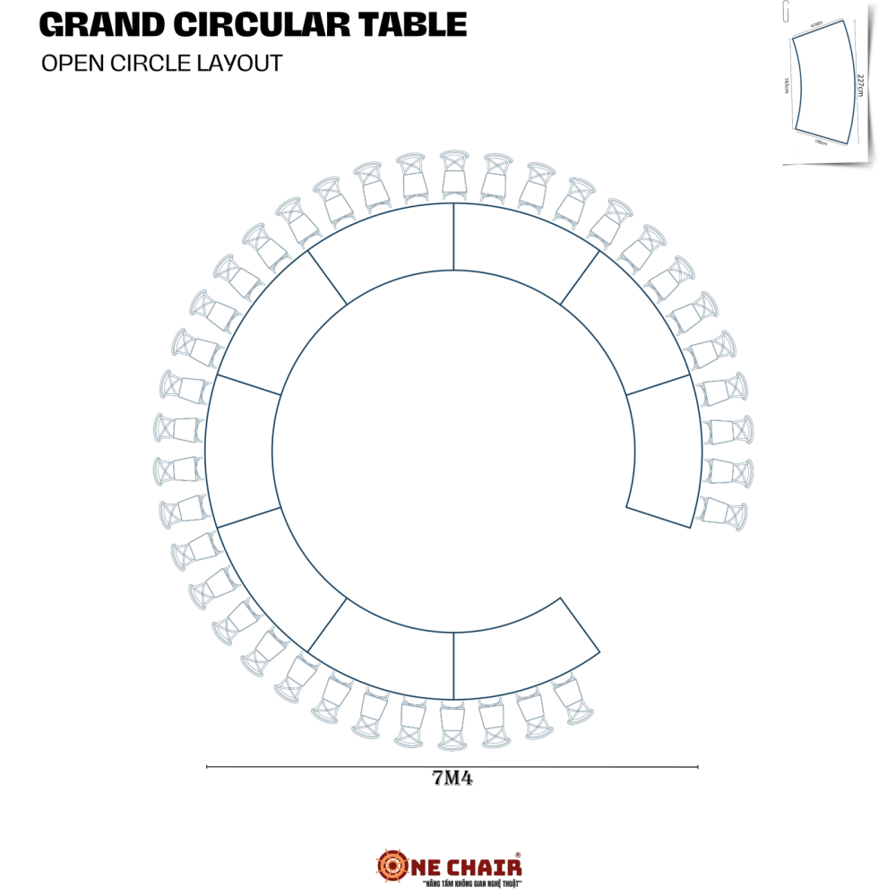 BÀN TRÒN TRUNG TÂM MỞ (OPEN CIRCLE) Size  7M4