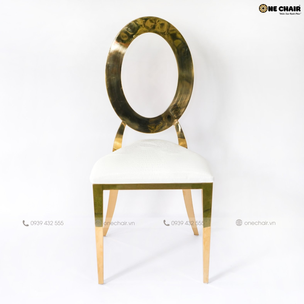 Ghế đám cưới Louis Oval mạ vàng cao cấp