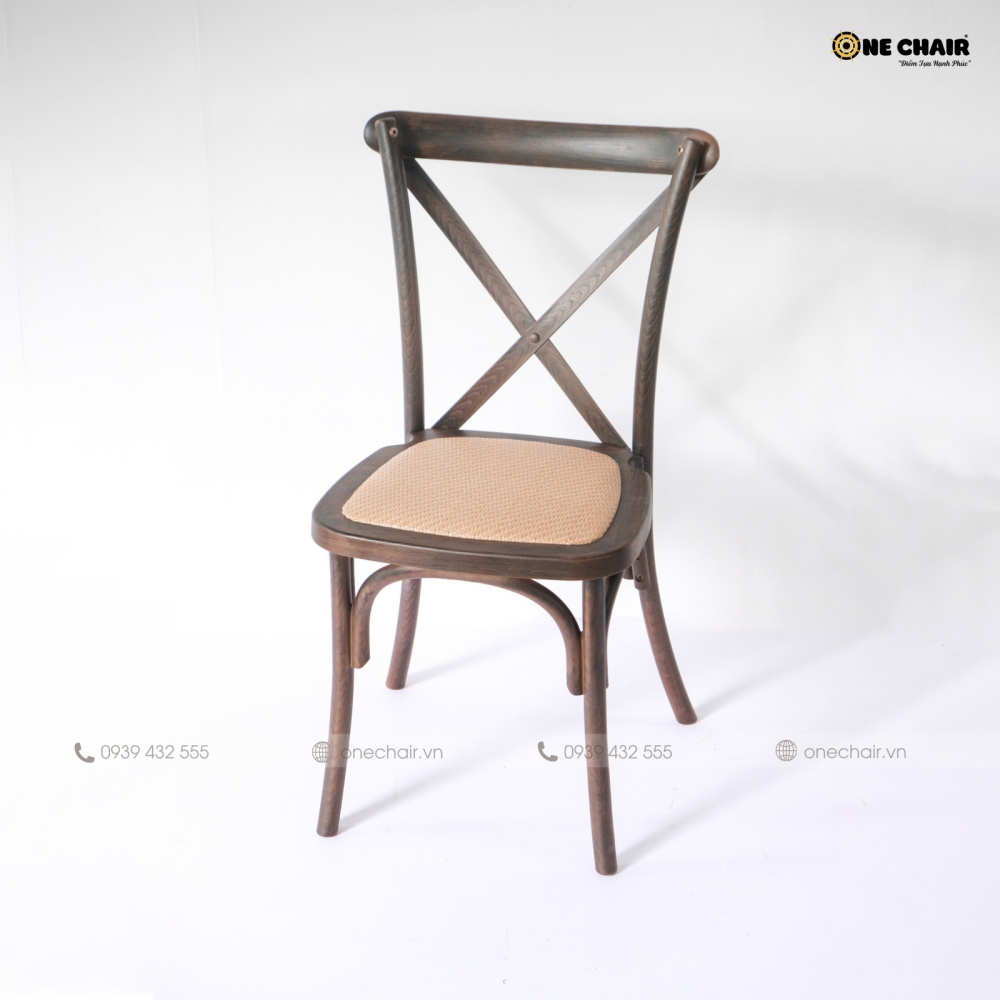 NEW - Ghế Crossback Brown | Phong Cách Sang Trọng và Đậm Chất Cổ Điển