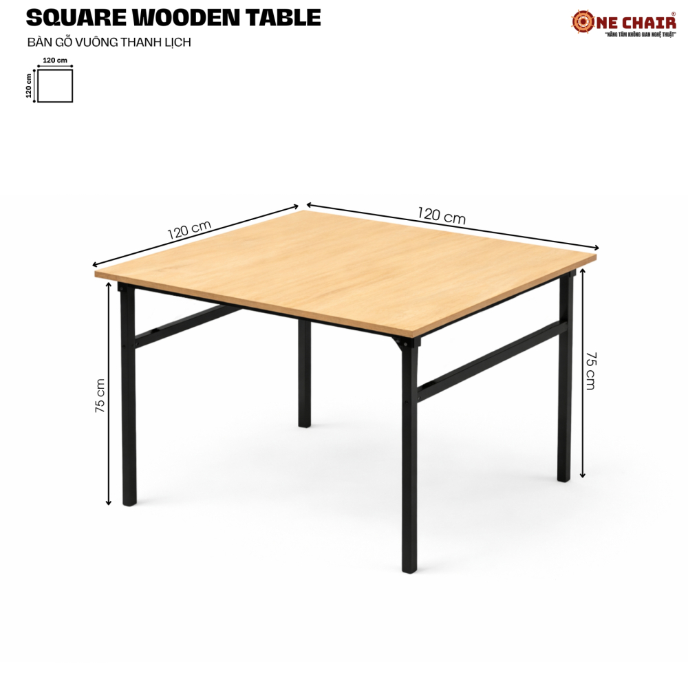 BÀN SỰ KIỆN VUÔNG – SIZE 120 × 120 CM