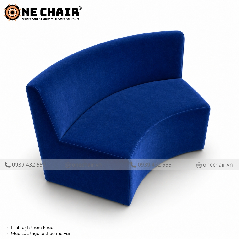 Sofa Cong Modular Arc Cobalt – Khối Xanh Điện Quyền Lực Giữa Không Gian Sự Kiện | ONE CHAIR