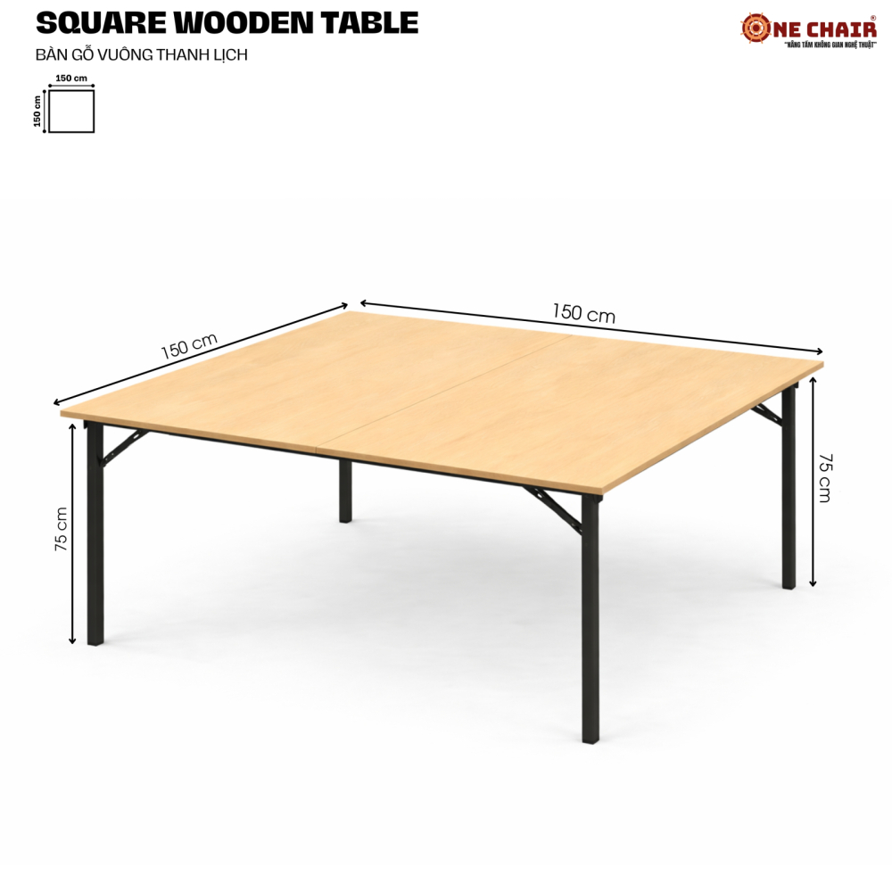 BÀN SỰ KIỆN VUÔNG – SIZE 150 × 150 CM