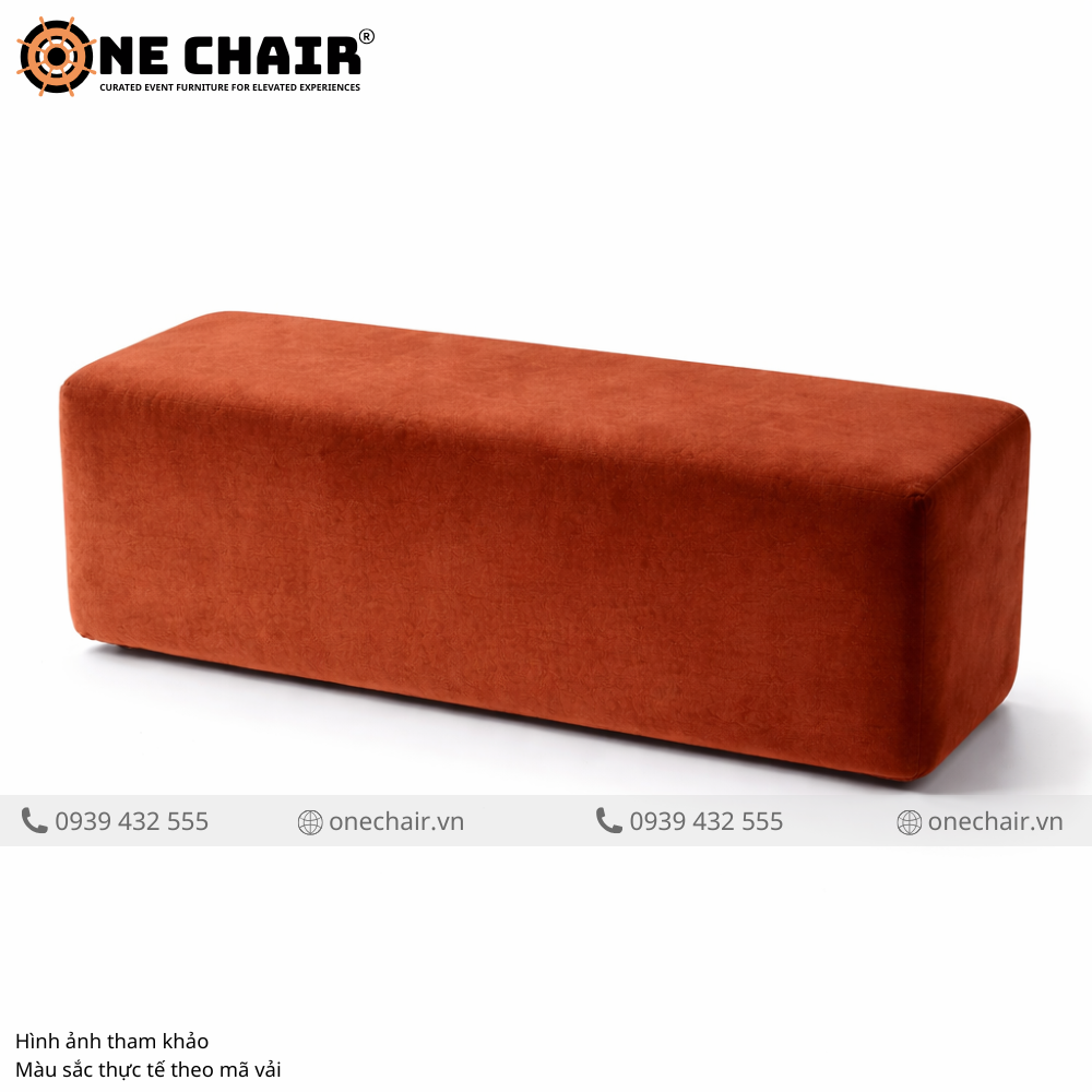 Sofa Băng Không Tựa Cam Đất Terracotta – Earthy Accent Cho Không Gian Sự Kiện