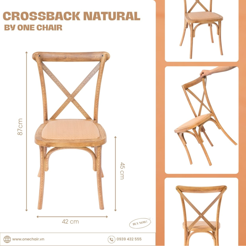 NEW - Ghế Crossback Natural | Vẻ Đẹp Tự Nhiên Và Phong Cách Tinh Tế