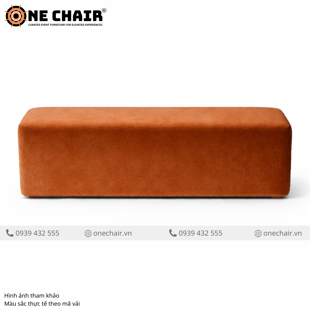 Sofa Băng Không Tựa Cam Đất Terracotta – Earthy Accent Cho Không Gian Sự Kiện