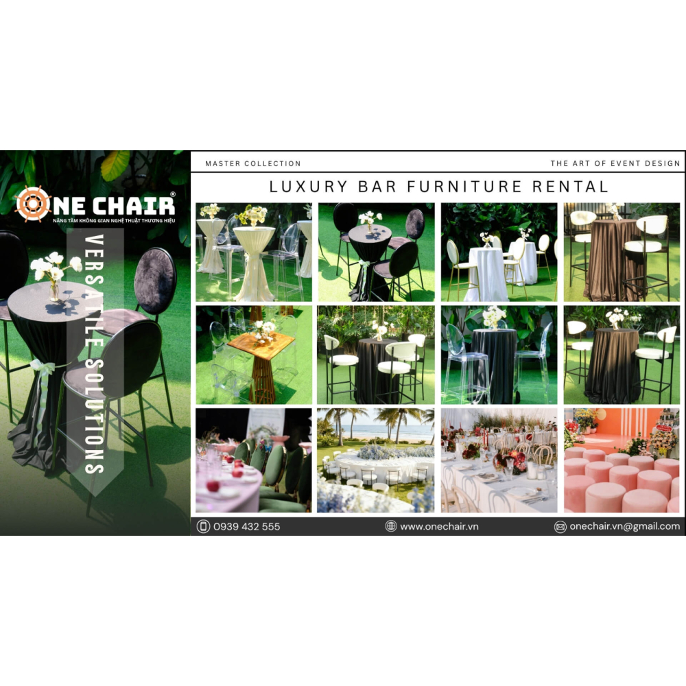 Kinh Nghiệm Chọn & Setup Bàn Ghế BAR Cao Cấp Cho Từng Loại Hình Sự Kiện - Bí Quyết Từ ONE CHAIR