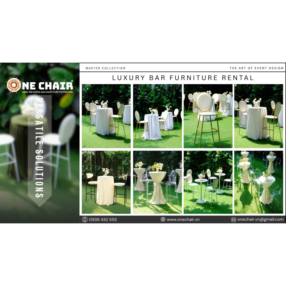 Nghệ Thuật Setup & Decor Bàn Ghế BAR Sự Kiện Cao Cấp - ONE CHAIR Nâng Tầm Không Gian Nghệ Thuật Thương Hiệu