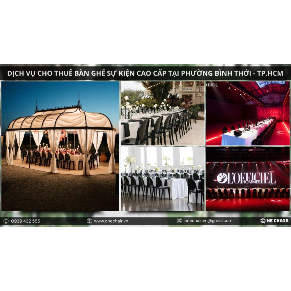 Dịch Vụ Cho Thuê Bàn Ghế Sự Kiện Cao Cấp Tại Phường Bình Thới, TP.HCM | Giải Pháp Đẳng Cấp Từ One Chair