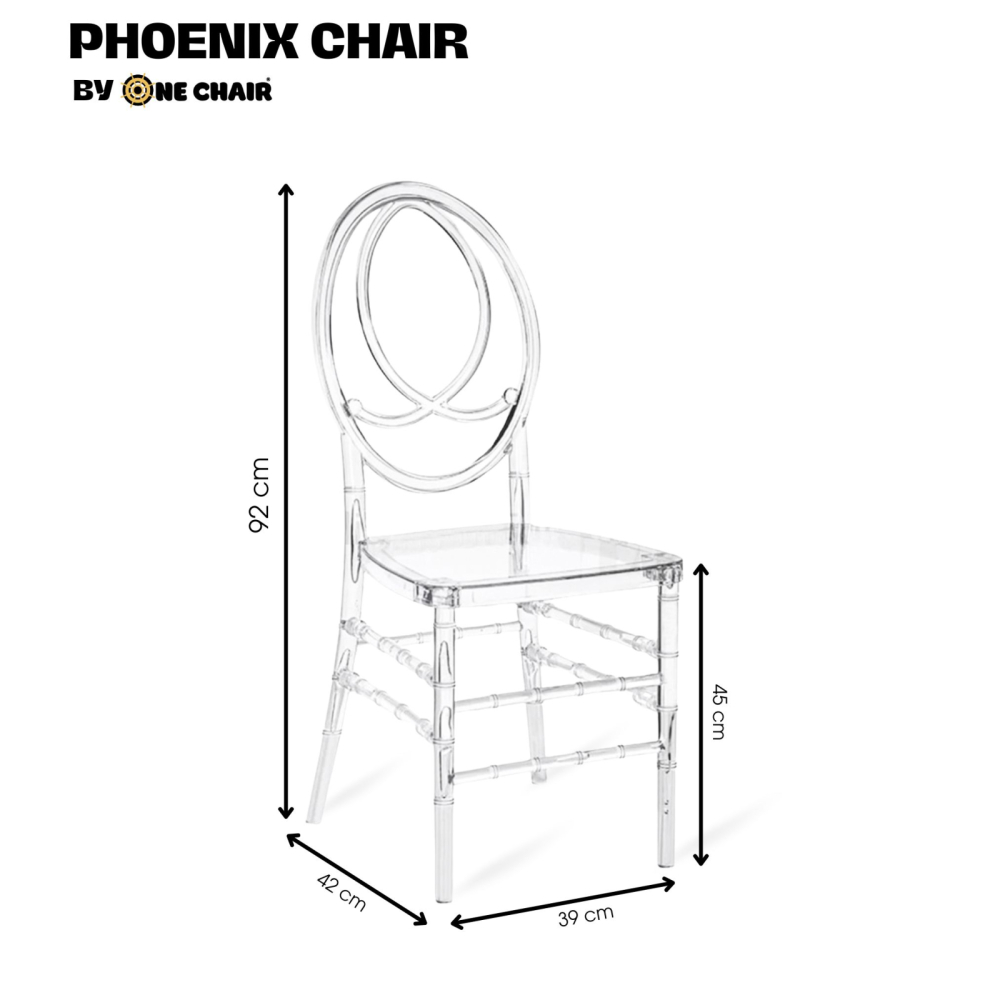Ghế pha lê trong suốt chiavari phoenix sự kiện đám cưới