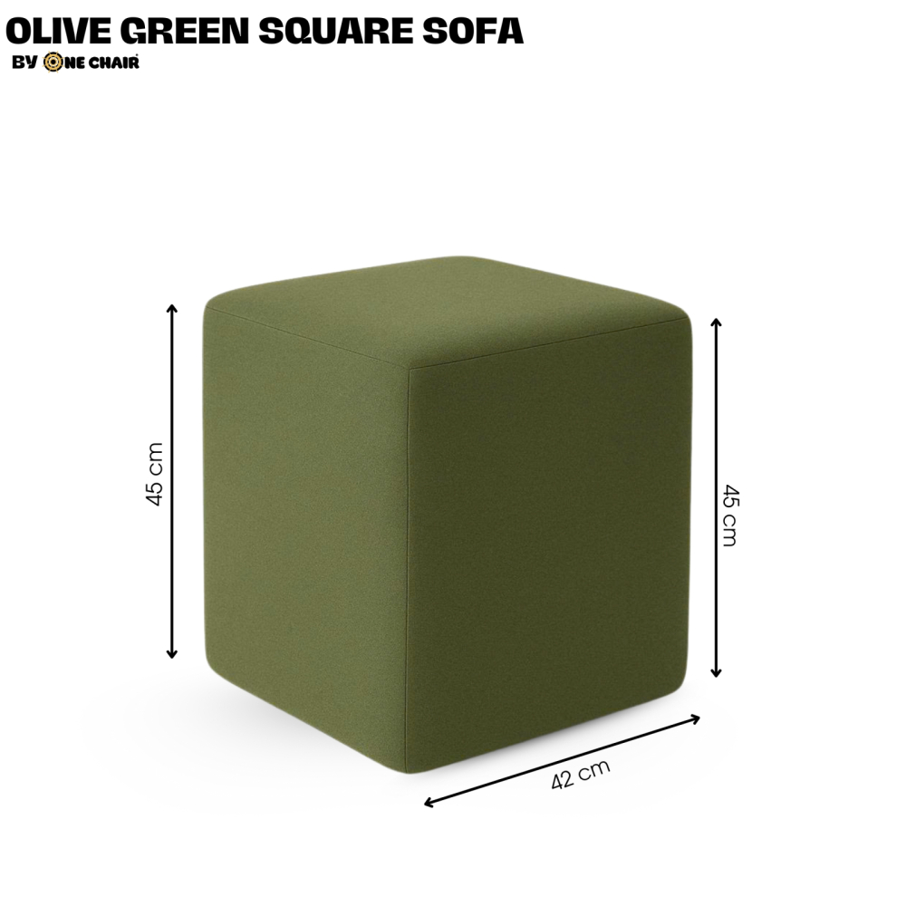 Ghế Sofa Đôn Vuông Màu Olive Green – Mát Mắt & Tự Nhiên Cho Sự Kiện Ngoài Trời