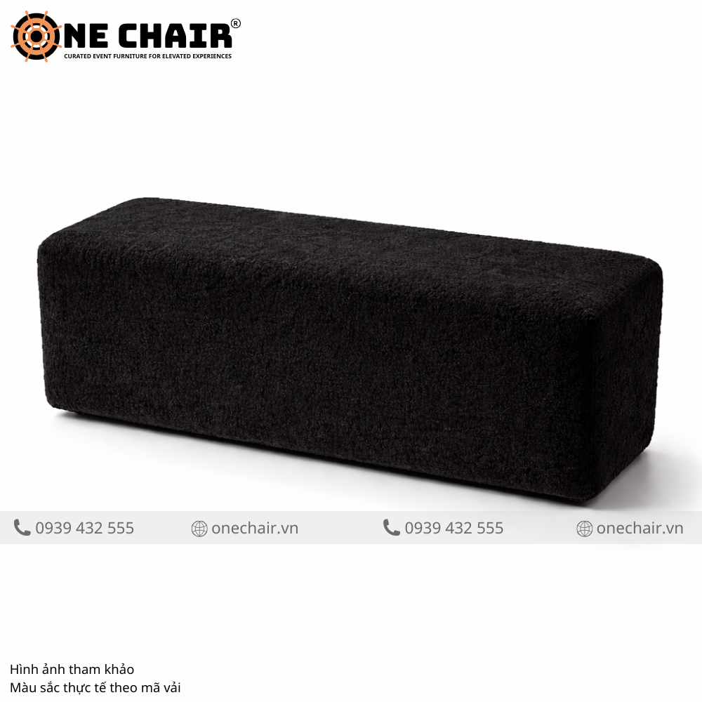 Sofa Băng Không Tựa Đen Midnight – Modern Black Cho Không Gian Sự Kiện