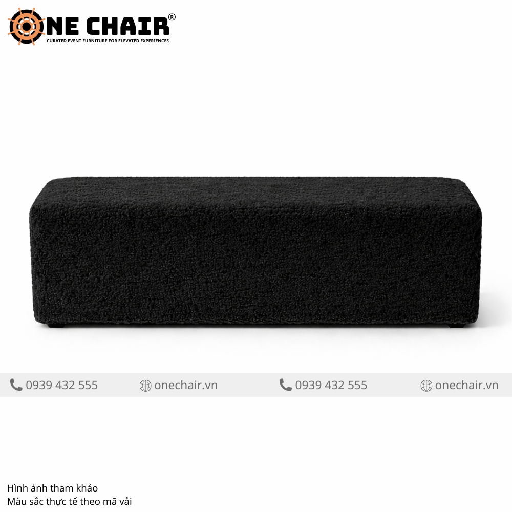 Sofa Băng Không Tựa Đen Midnight – Modern Black Cho Không Gian Sự Kiện