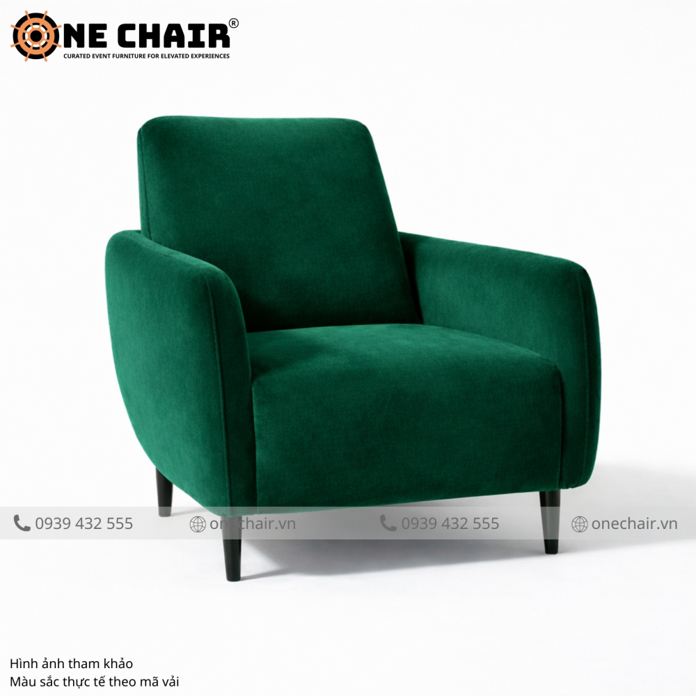 Sofa Đơn Armchair Xanh Emerald – Jewel Green Cho Không Gian Sự Kiện Cao Cấp