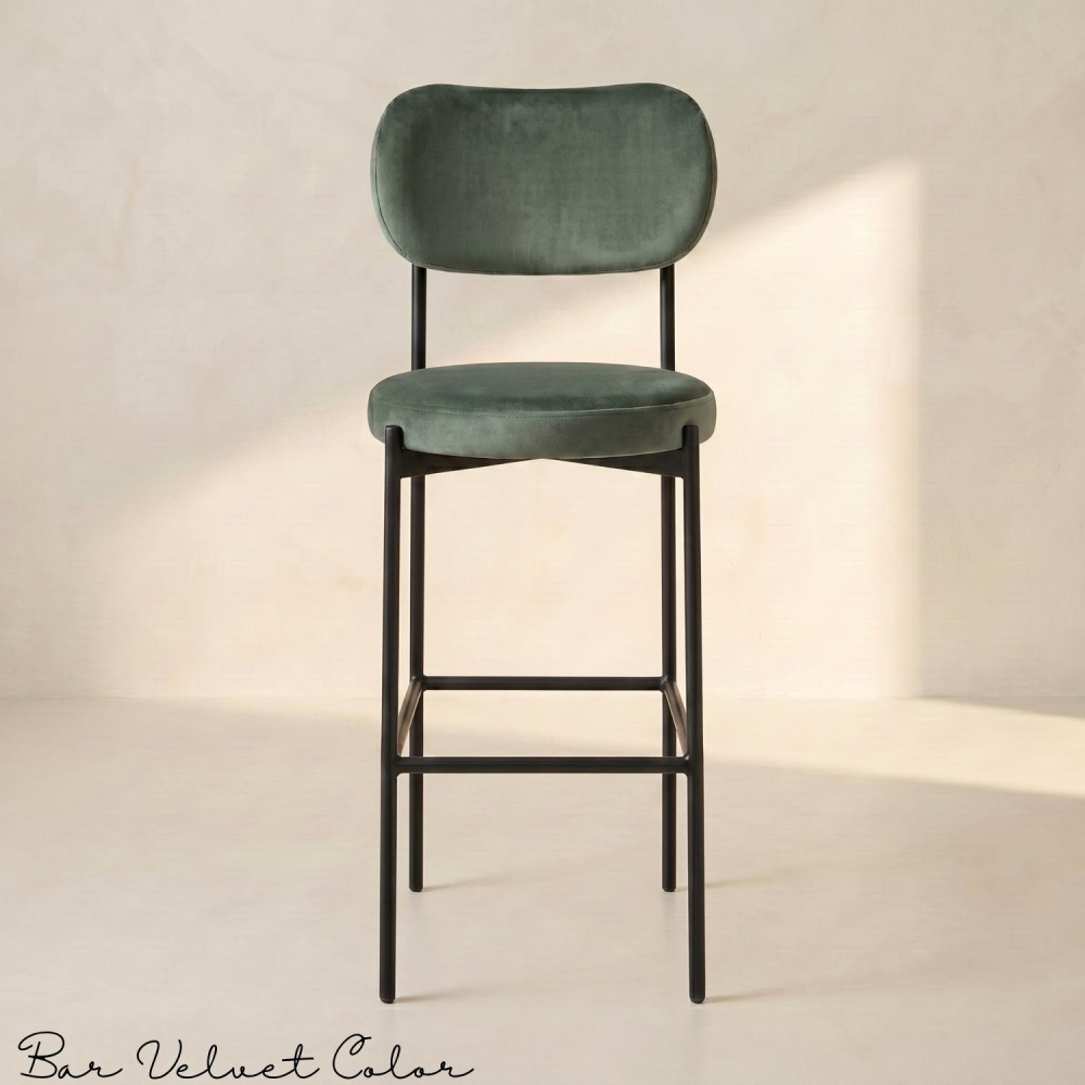 Bar Chair Velvet Color (Black Frame)