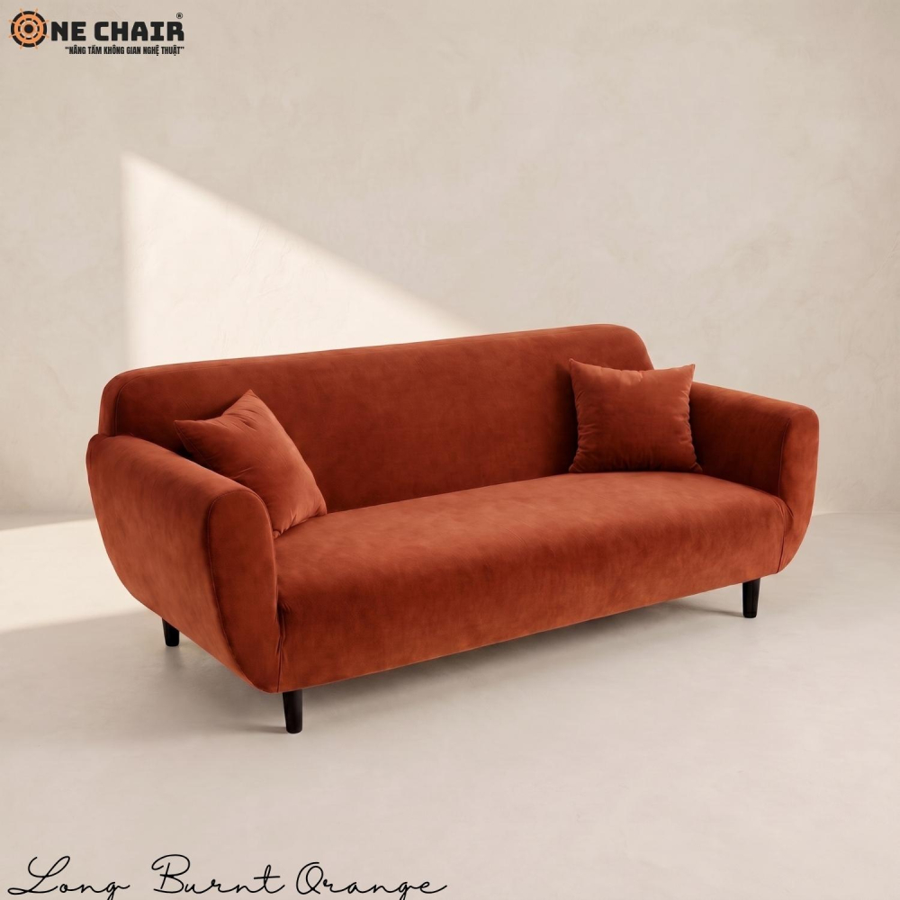 Long Sofa – Burnt Orange