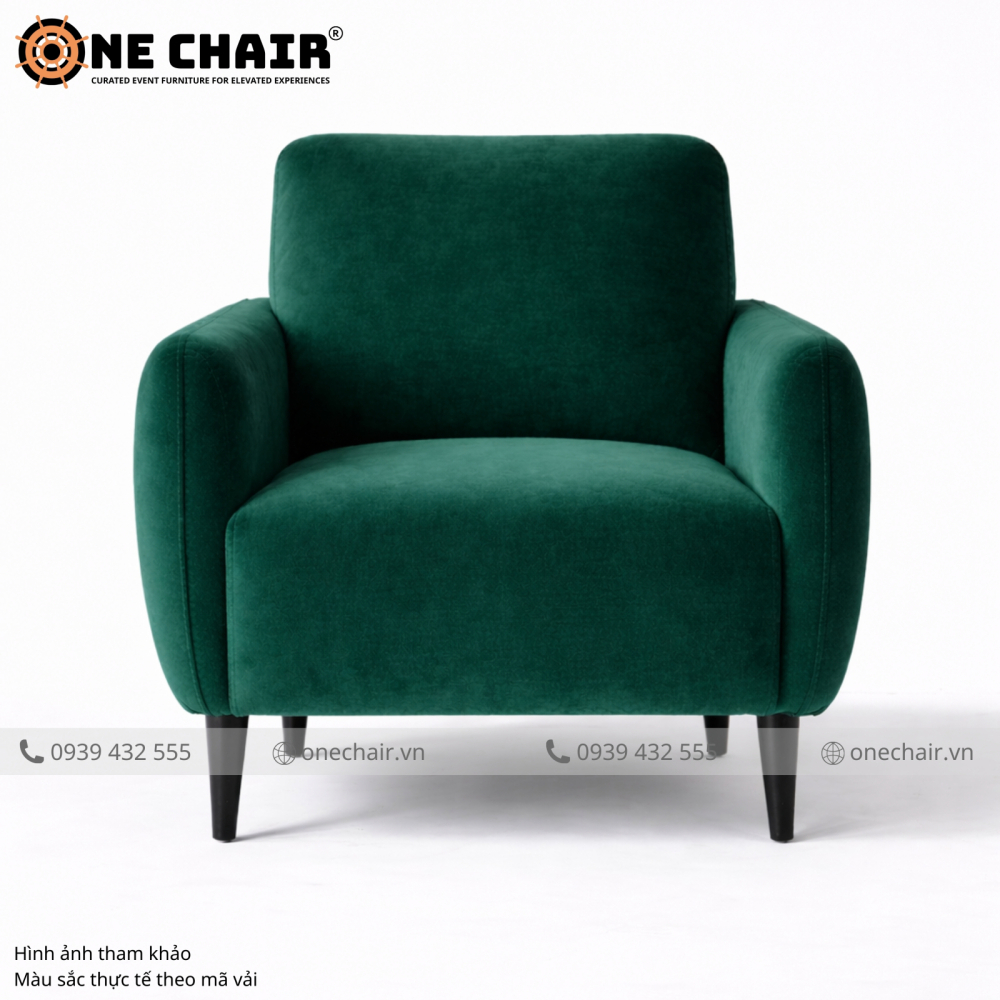 Sofa Đơn Armchair Xanh Emerald – Jewel Green Cho Không Gian Sự Kiện Cao Cấp